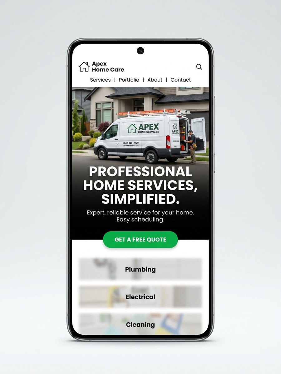 HaulRight website on a phone
