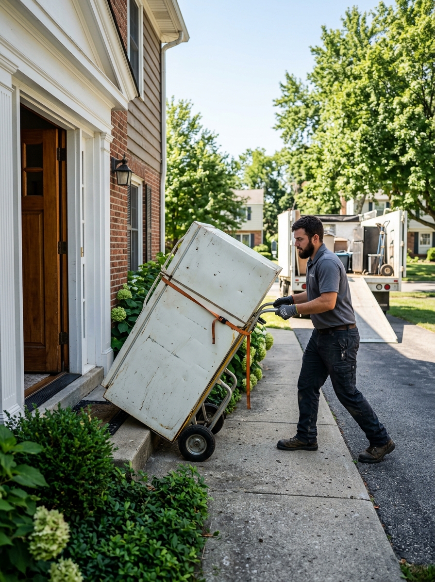 Appliance Removal — Fridges, washers, dryers, and AC units hauled & recycled.